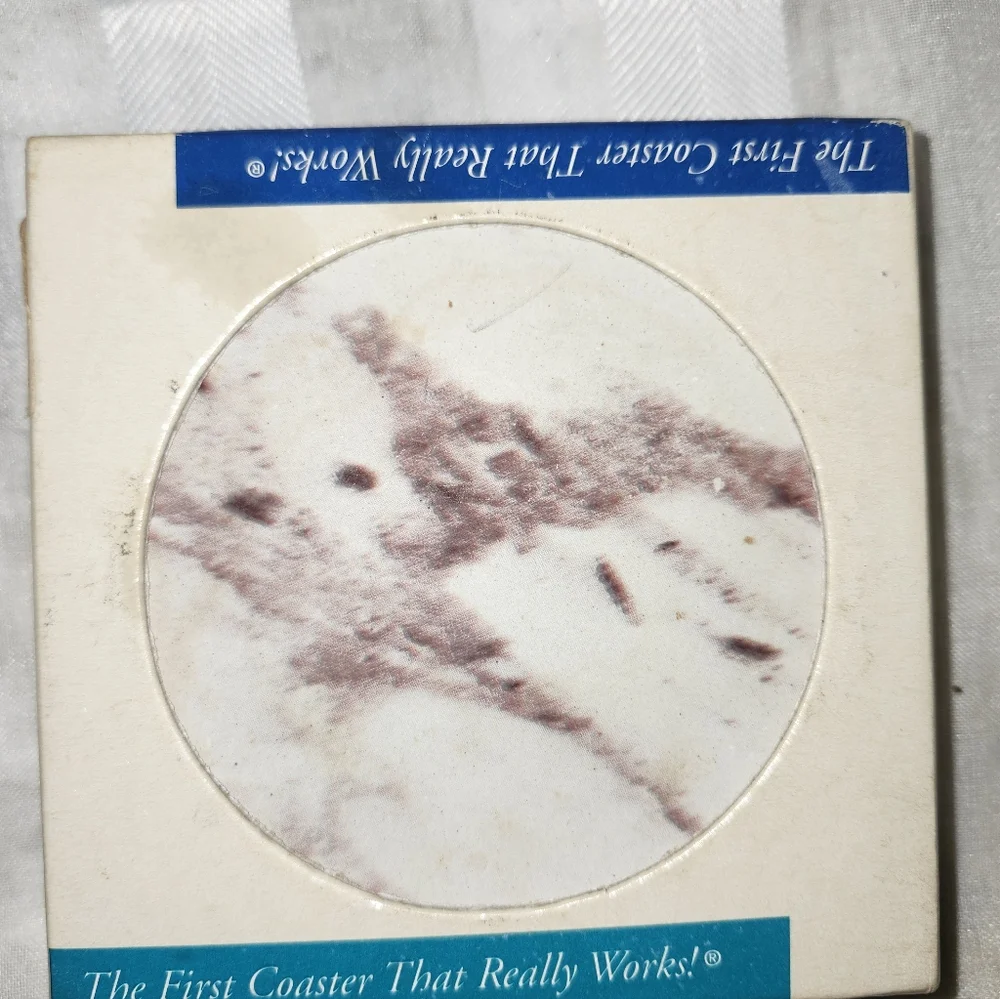 Marble Pattern Ceramic Coaster - White and Brown
